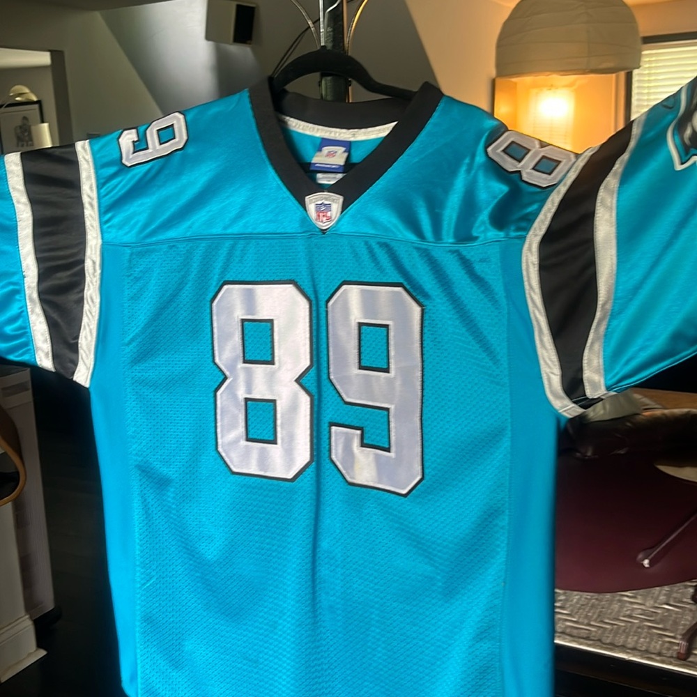 Mens Reebok Sz 50 STEVE SMITH Panthers NFL Football Jersey ~ Sewn